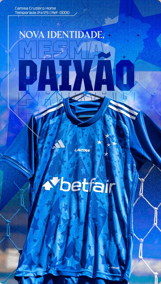 Peça de campanha do Cruzeiro em formato vertical.