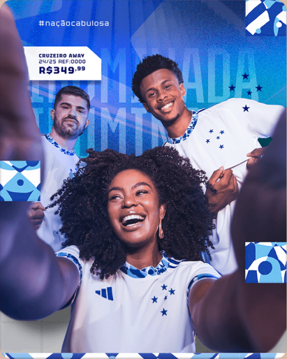 Peça social adicional da campanha do Cruzeiro.