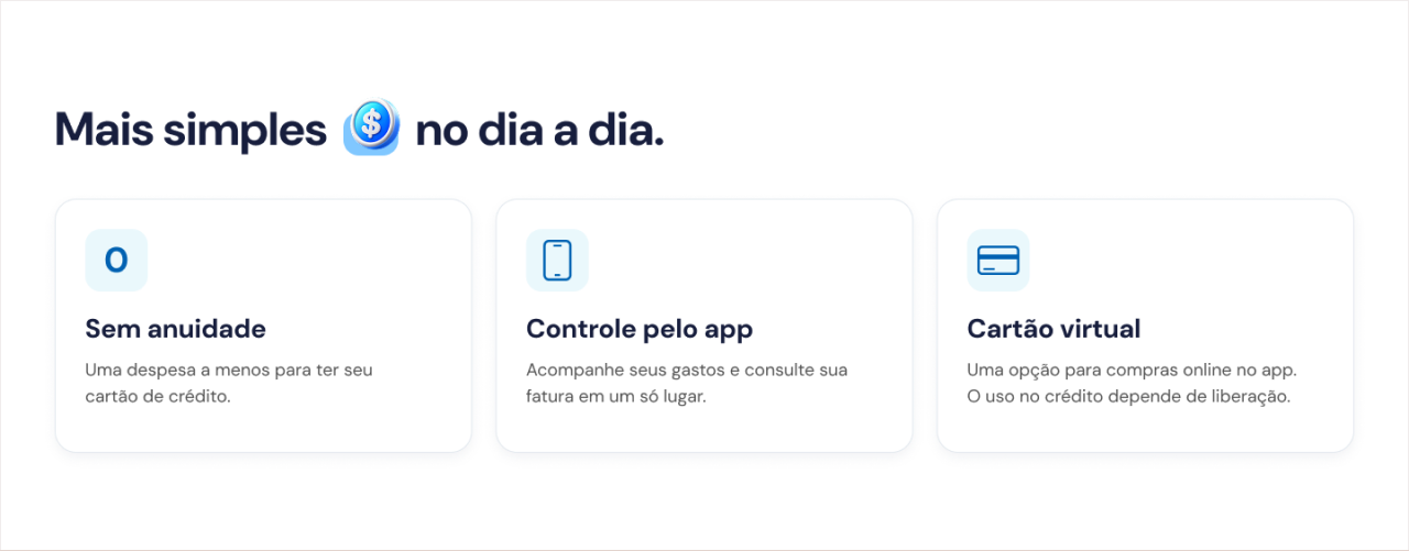 Dois cartões digitais Neon inclinados sobre fundo em degradê azul e ciano.